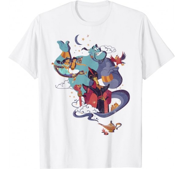 Disney Aladdin Vintage Group Shot Night Portrait T-Shirt